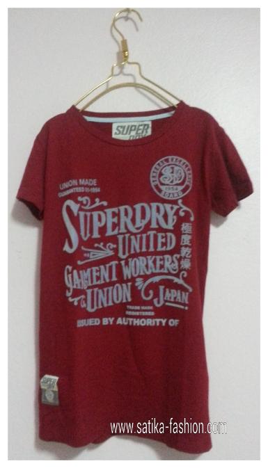 WSM6401Red เสื้อยืดsuperdry ผู้หญิงสีแดง